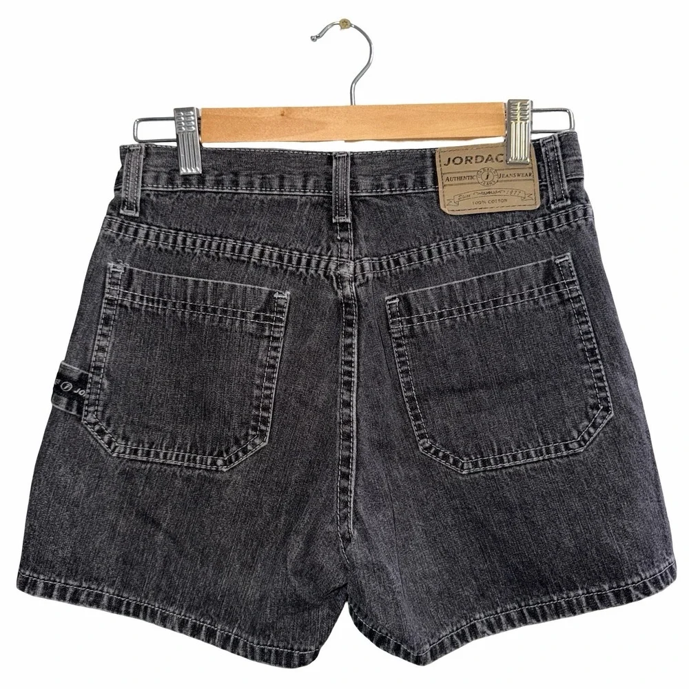 Vintage Y2K Cargo Black Wash Denim Shorts. Jordache Size 7/8 | 27